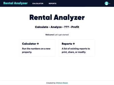 Screenshot of Rental Analyzer